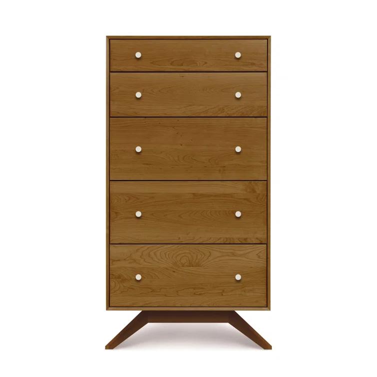 Astrid Solid Wood 26.875'' W 5 - Drawer Dresser