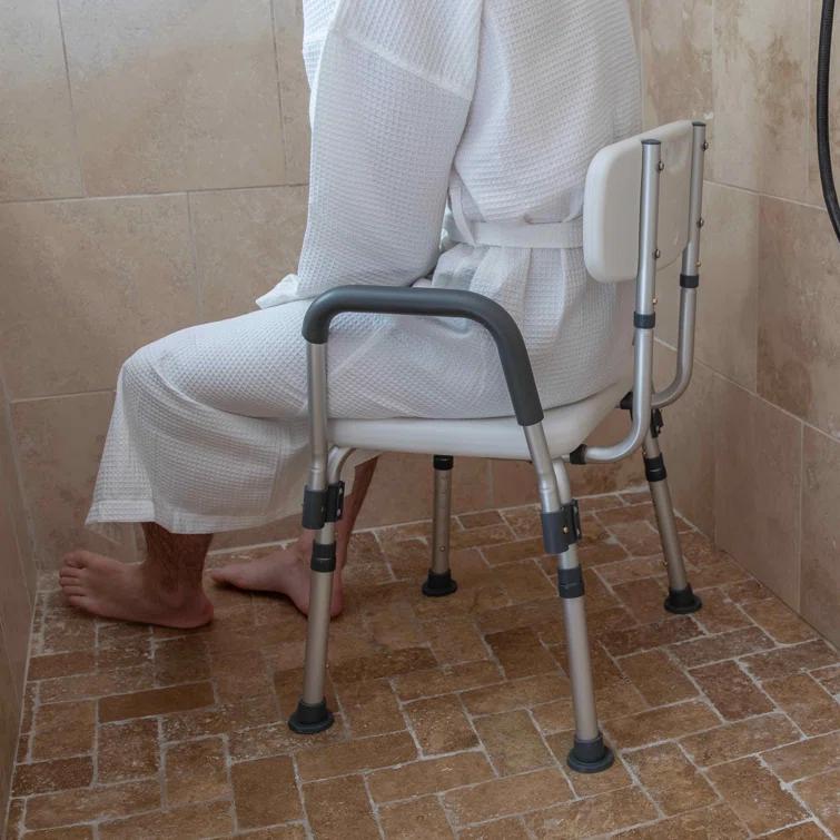 DC-HY3523L-GRY-GG Jane Aluminum Height Adjustable Bath and Shower Chair