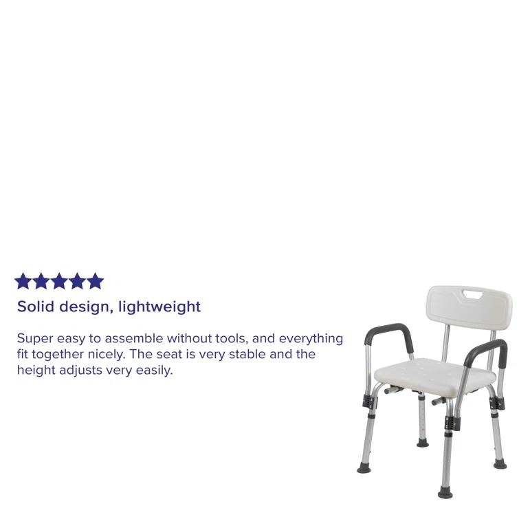 Joey 300 Lb. Capacity Adjustable Bath & Shower Chair with Depth Adjustable Back