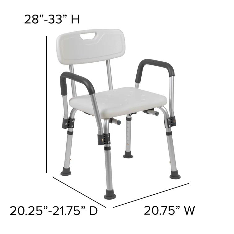 Joey 300 Lb. Capacity Adjustable Bath & Shower Chair with Depth Adjustable Back