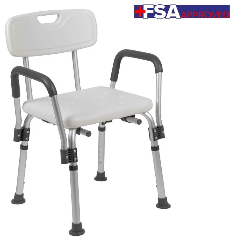 Joey 300 Lb. Capacity Adjustable Bath & Shower Chair with Depth Adjustable Back