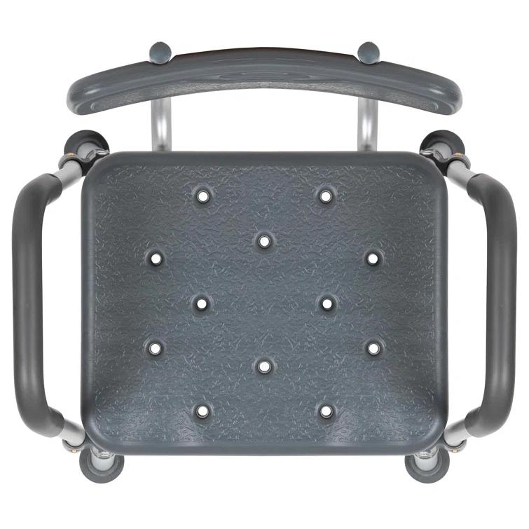 DC-HY3523L-GRY-GG Jane Aluminum Height Adjustable Bath and Shower Chair