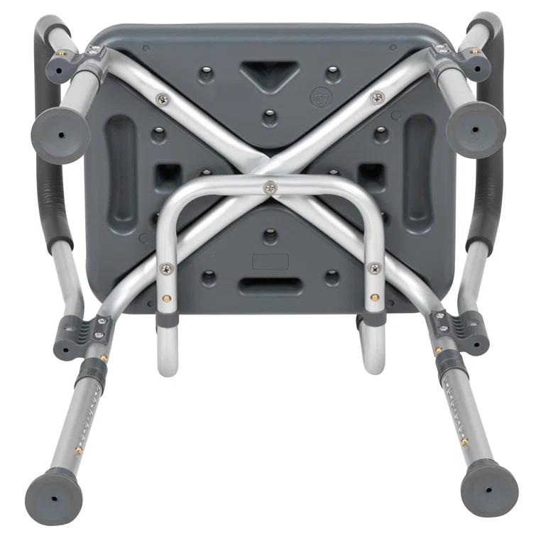 DC-HY3523L-GRY-GG Jane Aluminum Height Adjustable Bath and Shower Chair