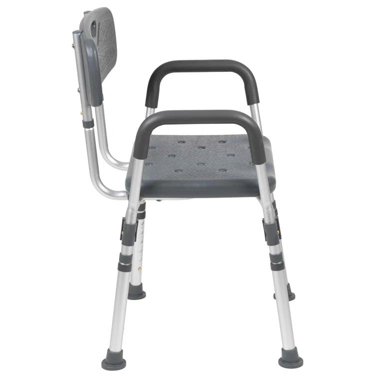 DC-HY3523L-GRY-GG Jane Aluminum Height Adjustable Bath and Shower Chair