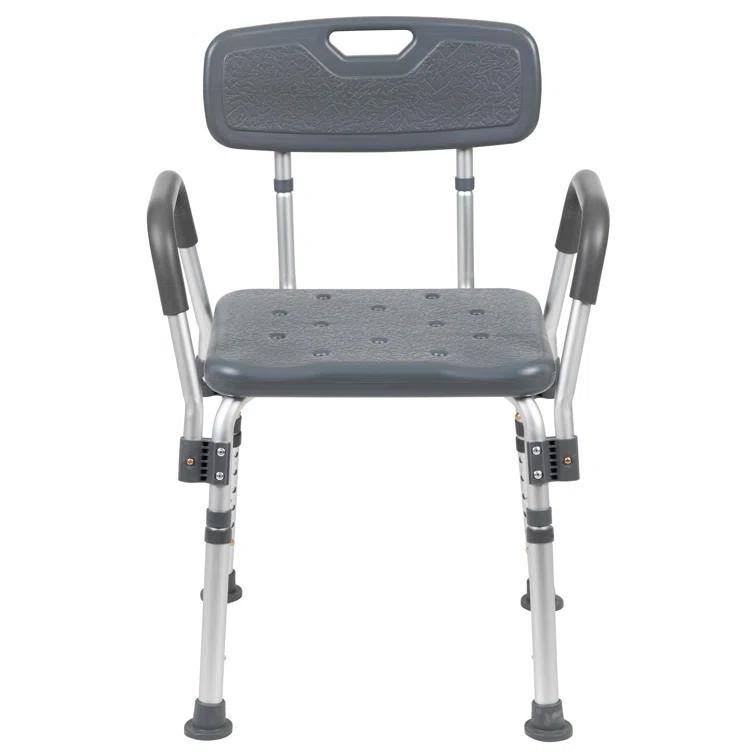 DC-HY3523L-GRY-GG Jane Aluminum Height Adjustable Bath and Shower Chair