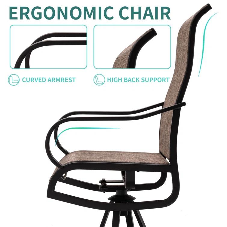 Joclynn Swivel Patio Dining Armchair