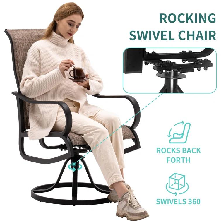 Joclynn Swivel Patio Dining Armchair