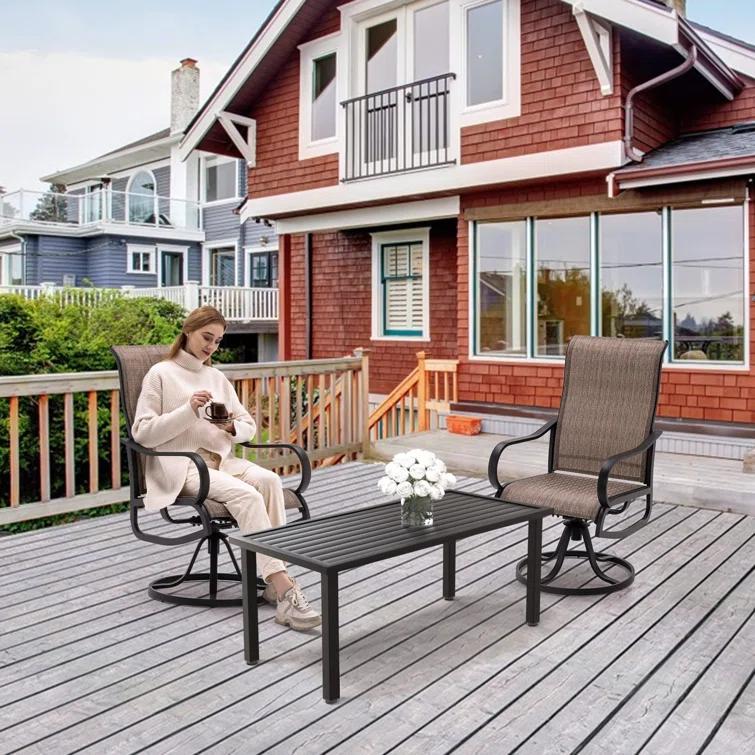 Joclynn Swivel Patio Dining Armchair