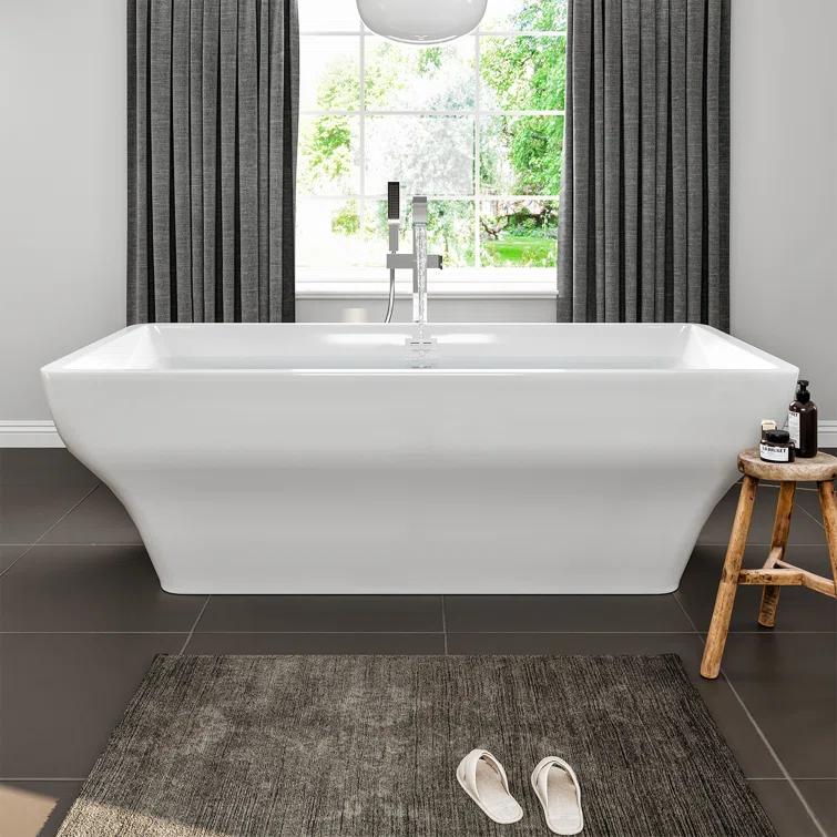 Eviva 59'' x 29'' Freestanding Soaking Acrylic Bathtub EVTB1015-60WH