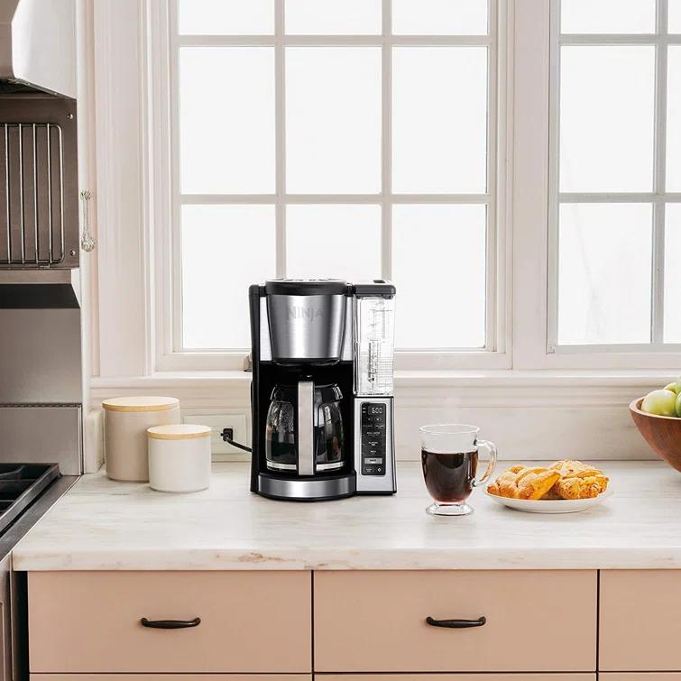 Ninja® 12-Cup Programmable Coffee Brewer, 2 Brew Styles, Adjustable Warm Plate, 60oz Water Reservoir, Delay Brew - Black/Stainless Steel