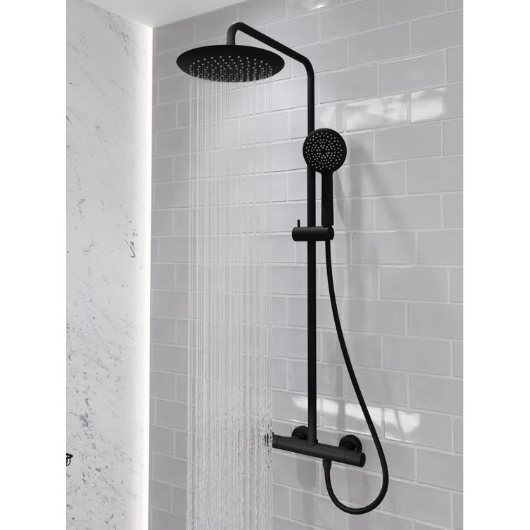 Heavy Rainfall Stainless Steel Shower Bar with Hand Sprayer