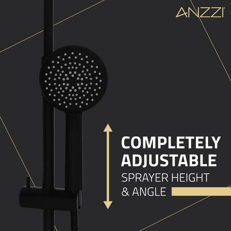 Heavy Rainfall Stainless Steel Shower Bar with Hand Sprayer