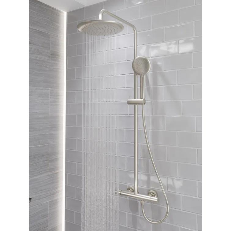 Heavy Rainfall Stainless Steel Shower Bar with Hand Sprayer