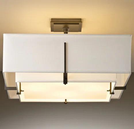 Exos Dark Smoke 4-Light Semi-Flush with Dual-Tone Glass Shades