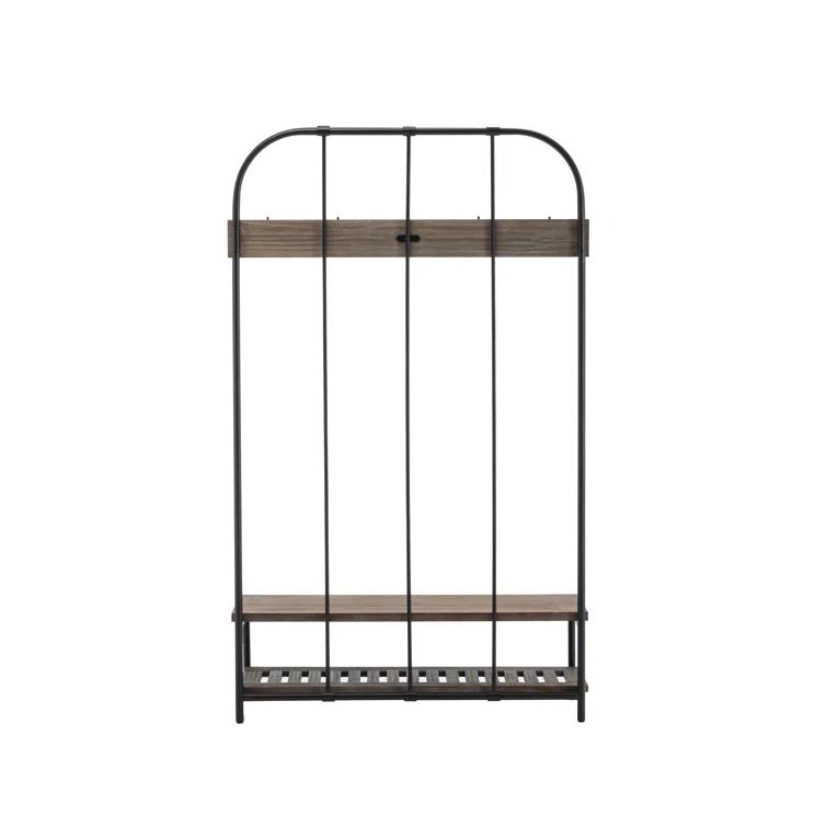 Boraam Annie Hall Tree Natural: Modern Entryway Organizer with 5 Hooks, Wood Frame, Adult Assembly Required