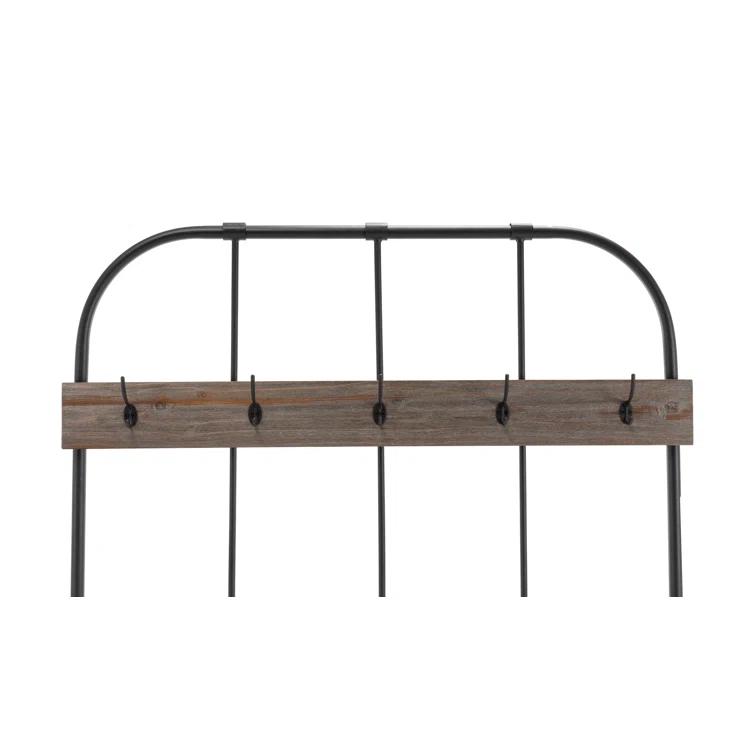 Boraam Annie Hall Tree Natural: Modern Entryway Organizer with 5 Hooks, Wood Frame, Adult Assembly Required