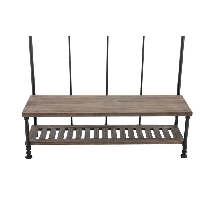 Boraam Annie Hall Tree Natural: Modern Entryway Organizer with 5 Hooks, Wood Frame, Adult Assembly Required