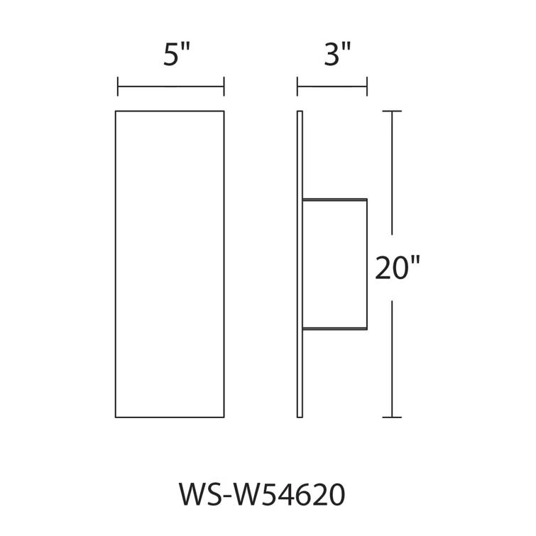 WAC Lighting Icon 20" 2-Light Aluminum Indoor and Outdoor Wall Light in Bronze