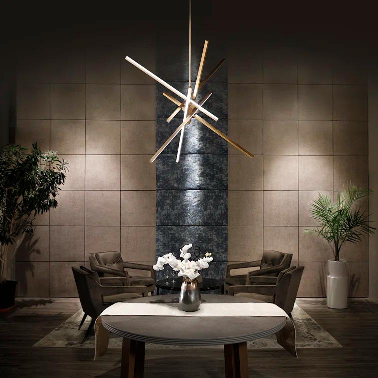 WAC Lighting Parallax 39" 3000K 1-Light LED Modern Aluminum Pendant in Brass