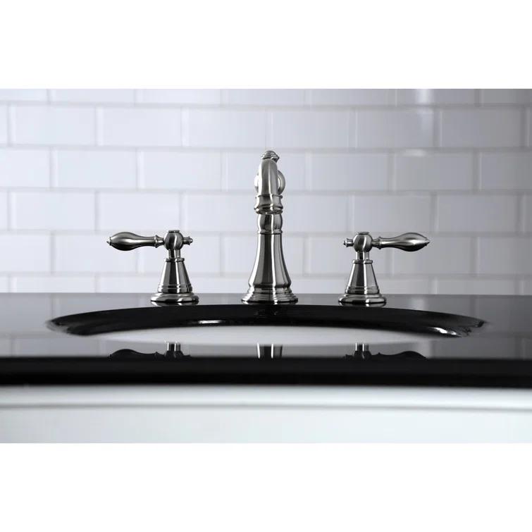 Kingston Brass English Classic Two-Handle 3-Hole Deck Mount Widespread Bathroom Faucet with Pop-Up Drain