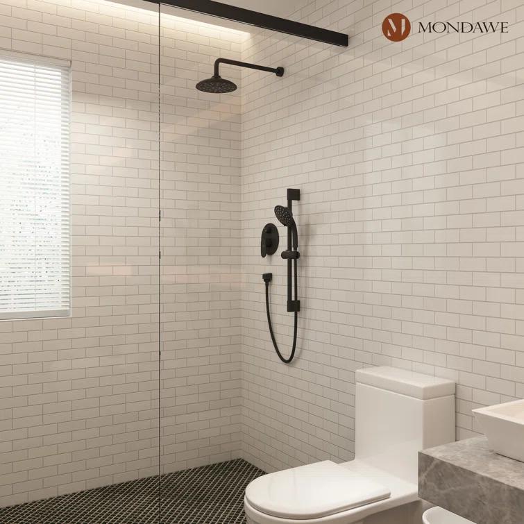 mondawe MD-A3815-MB Calliope Wall Mounted 2-Function Retro Pressure-Balanced Shower System with 3 Setting Handheld
