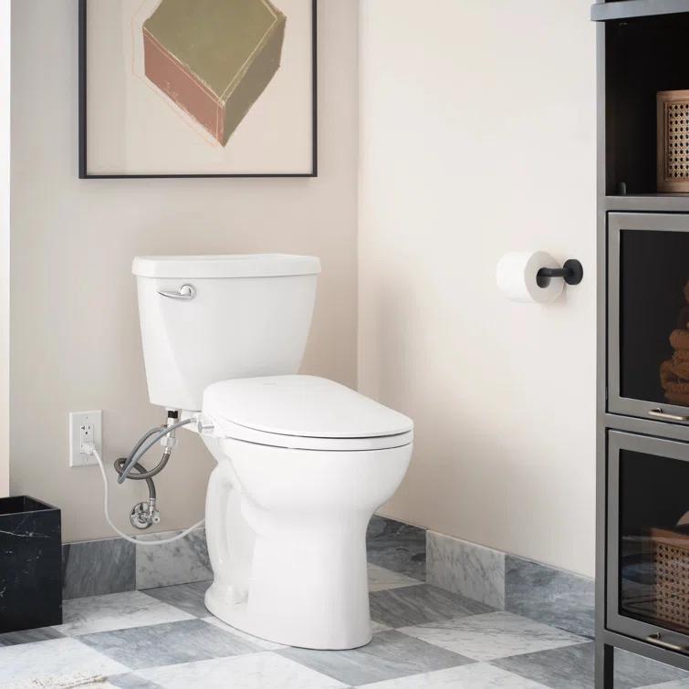 2-Series Non-Electronic Bidet Seat for Elongated Seats in White