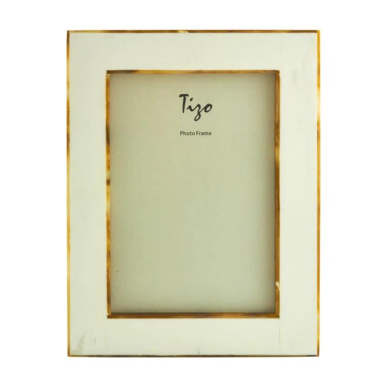 Natural White Faux Bone Resin 5x7 Bohemian Frame