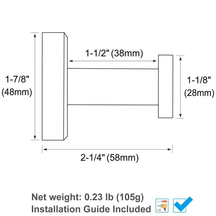 AngleSimple AE083 Stainless Steel Wall Mounted Robe Hook
