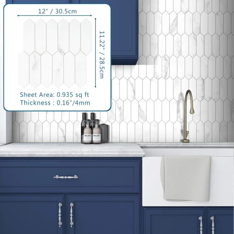 12" x 11.22" Stone Composite Peel & Stick Mosaic Tile