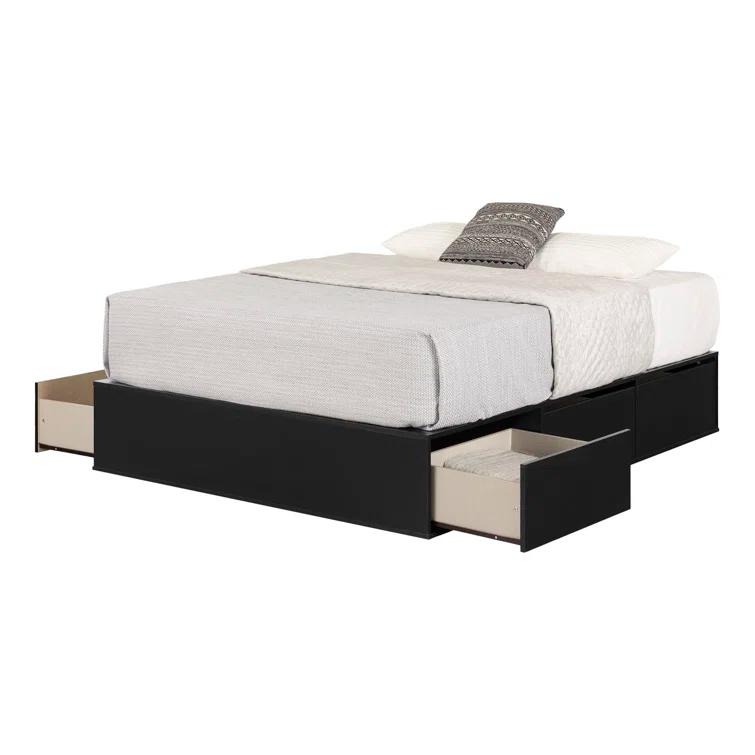 Fusion Queen 6-Drawer Platform Bed Pure Black