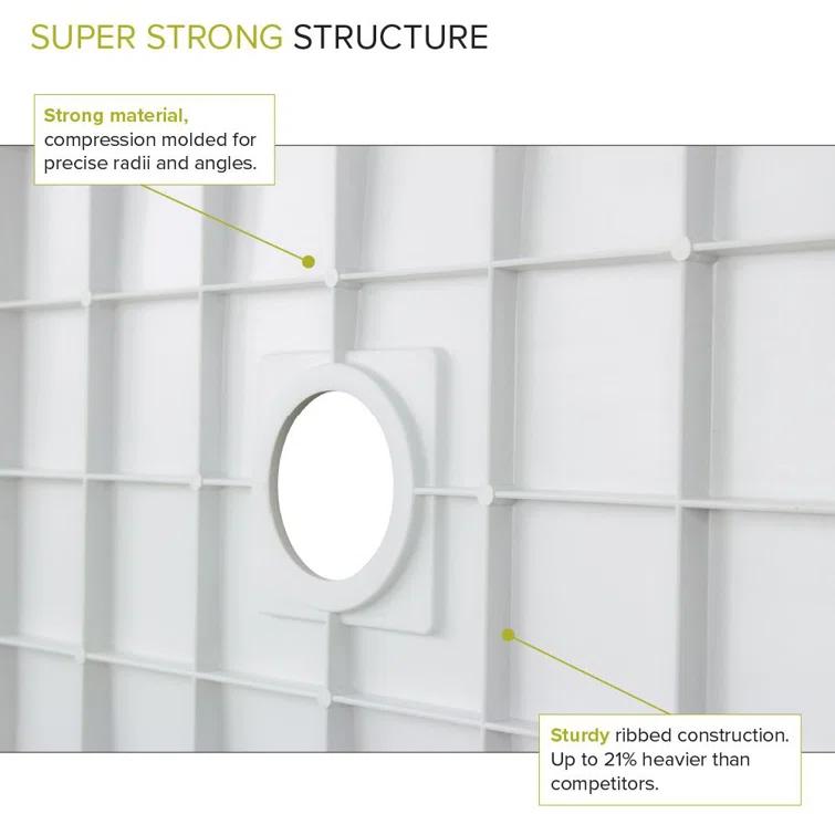 Transolid 36'' W 36'' D Square Single Shower Base FLU3636C-31