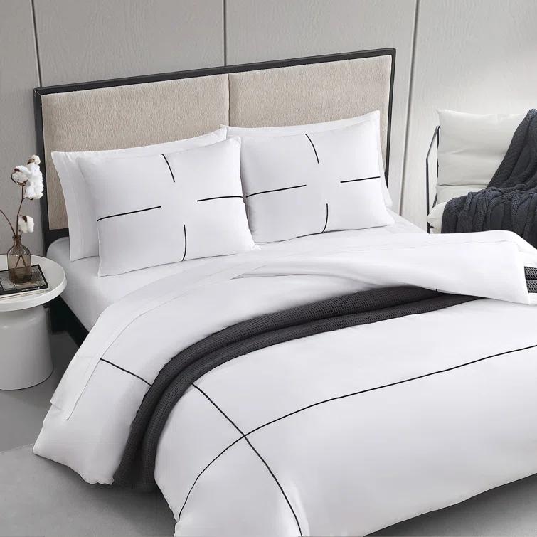 Vera Wang Zig Zag White Cotton Comforter Set