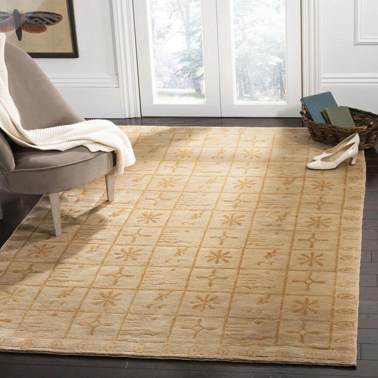Tibetan Hand Knotted Silk & Wool Pile Oriental Rug