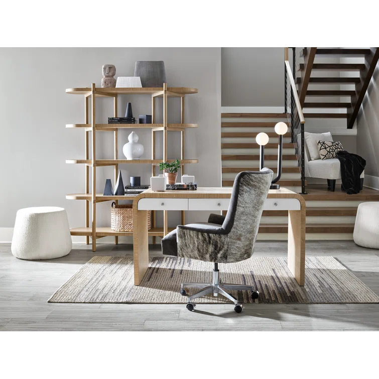 Universal Furniture Modern Nomad Etagere in Tan Tech Oak Wood
