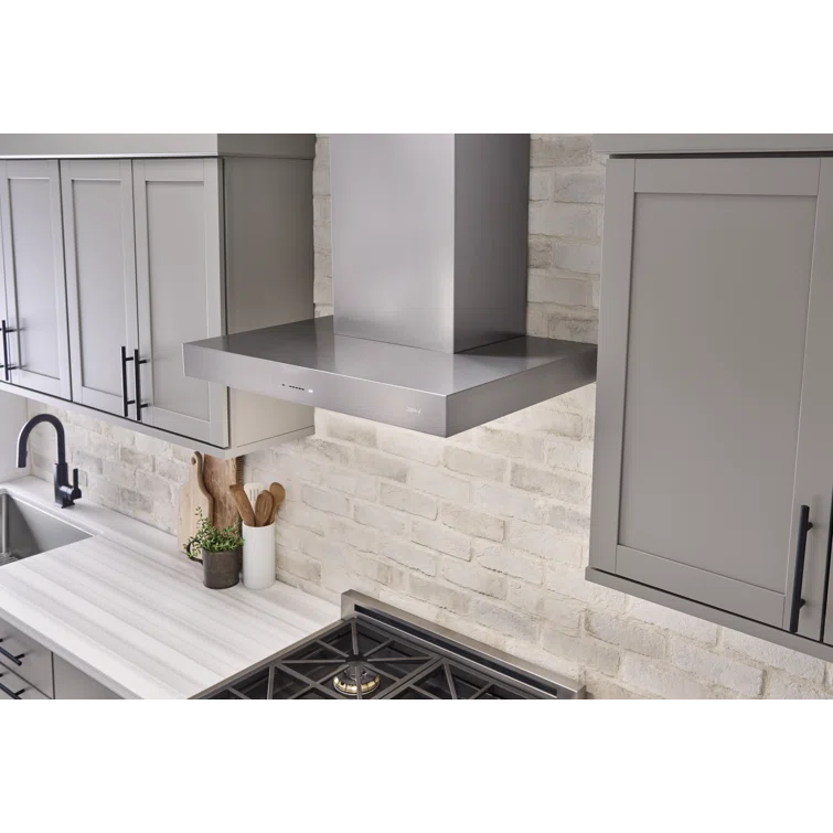 Zephyr 36" Roma 600 CFM Convertible Wall Mount Range Hood in Gray with Nightlight