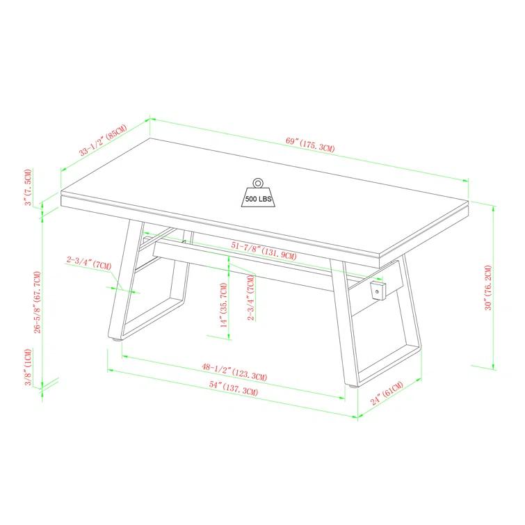 Ash Metal Base Dining Table