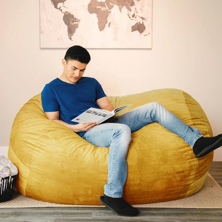 Big Joe Giant Foam Filled Bean Bag Sofa with Soft Removeable Cover
