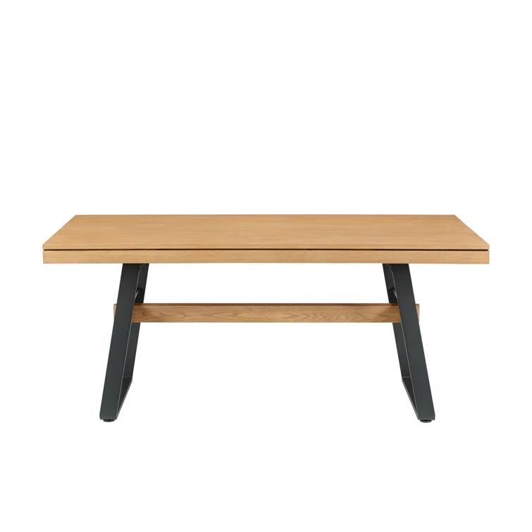 Ash Metal Base Dining Table