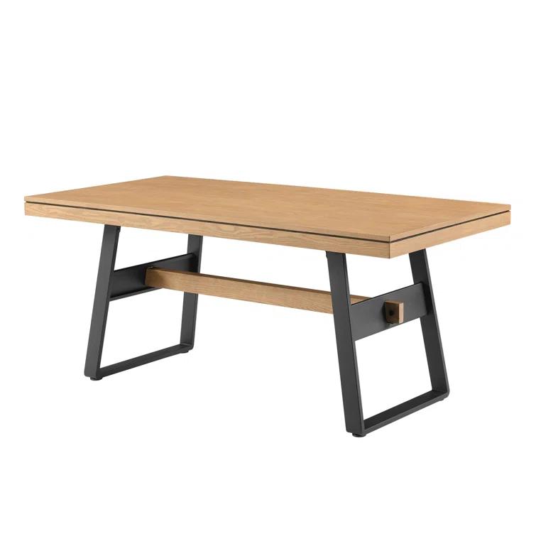 Ash Metal Base Dining Table