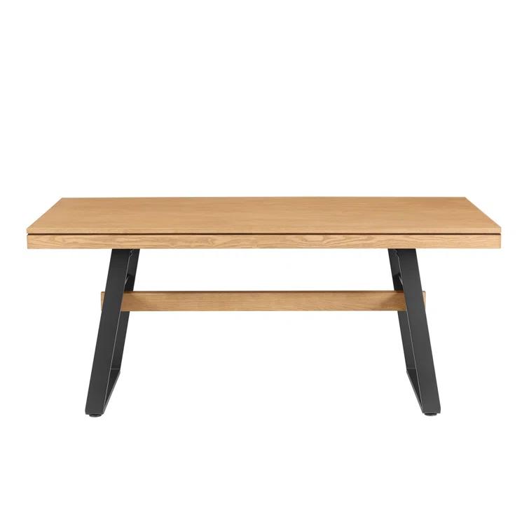 Ash Metal Base Dining Table