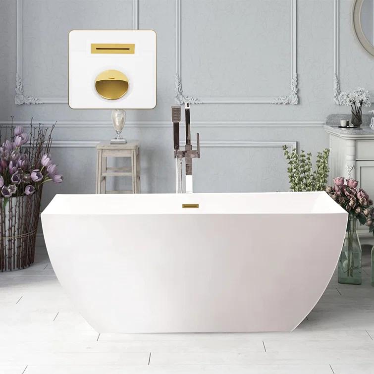 Lydia 59" x 30" Freestanding Soaking Bathtub