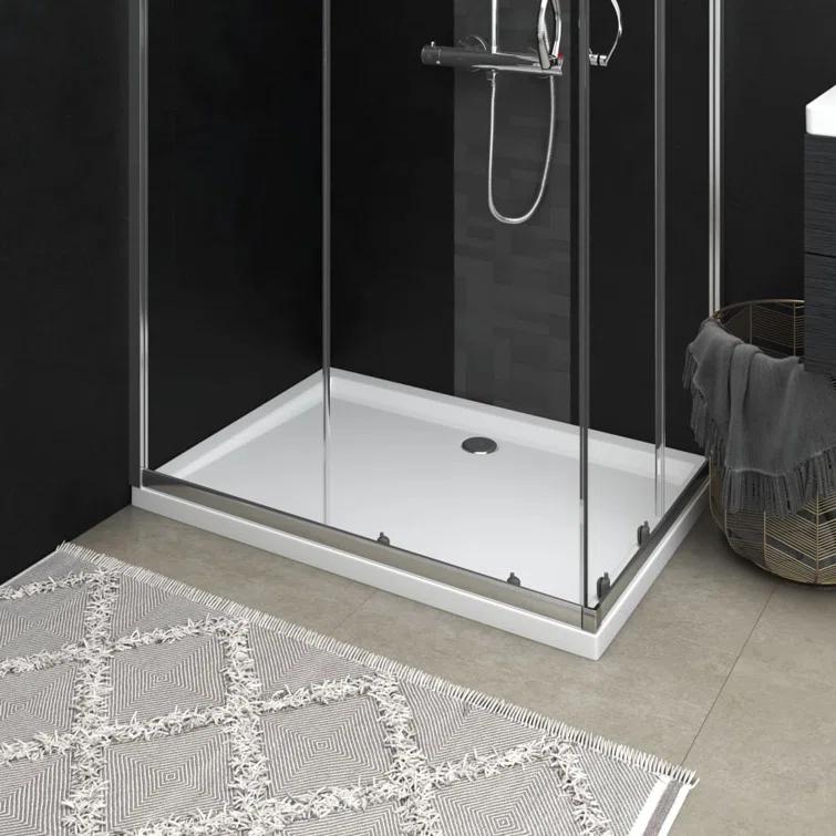 vidaXL Shower Base Tray, Non-slip Bathroom Shower Pan, Reinforced ABS