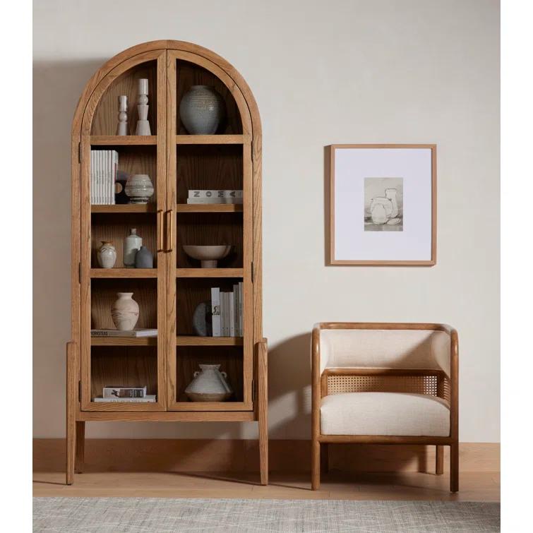 Apolline Curio Cabinet - Oak and Black