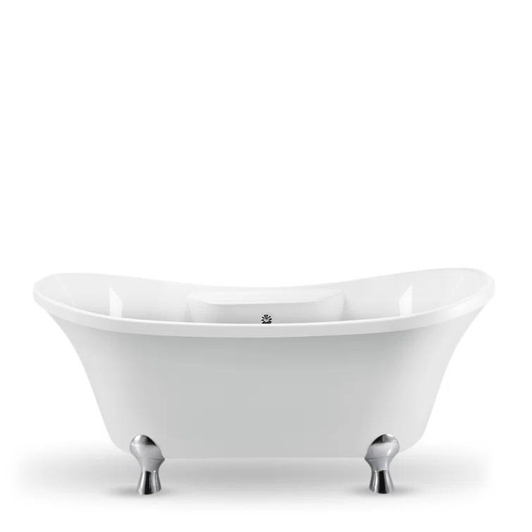 60'' x 32'' Freestanding Soaking Acrylic Bathtub