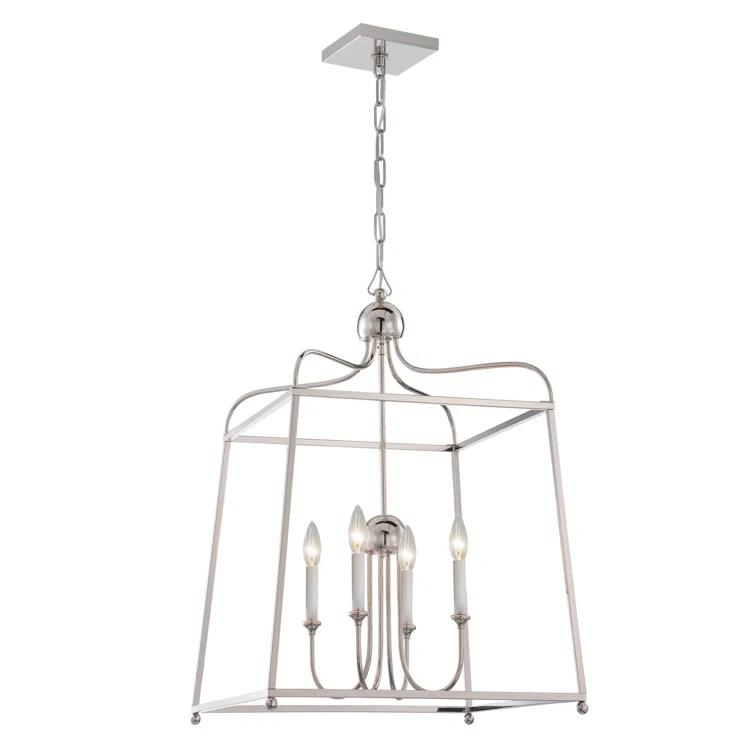 Four Light Chandelier With Linen Fabric Shades In Traditional Style 21.5 Inches Wide By 29.75 Inches High     -Traditional Installation Crystorama