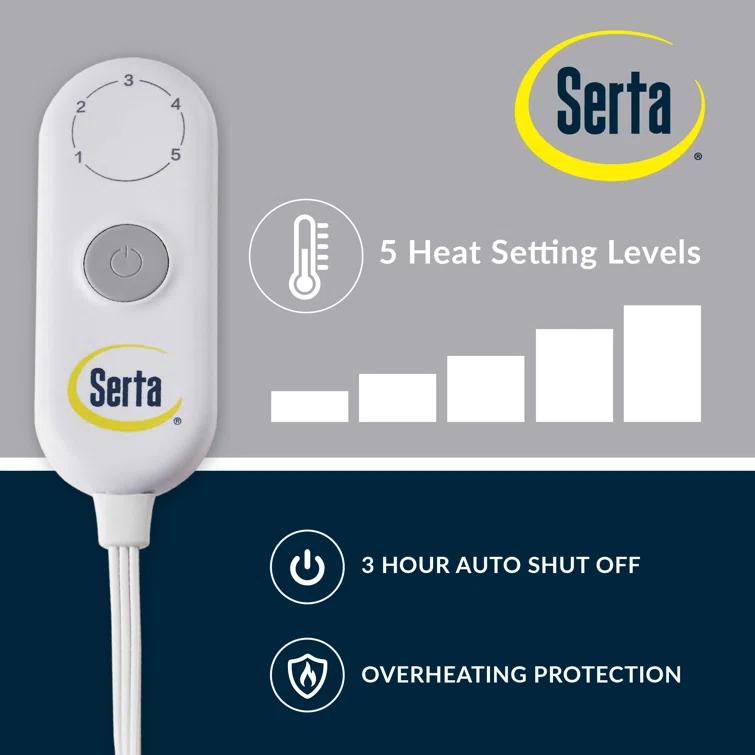 Serta Fleece to Sherpa Heated Throw