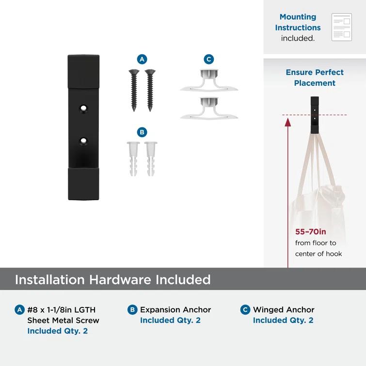 Amerock Bray Contemporary Double Prong Decorative Wall Hook