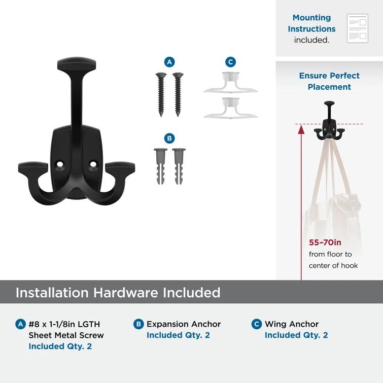 Vicinity Traditional Triple Prong Decorative Wall Hook