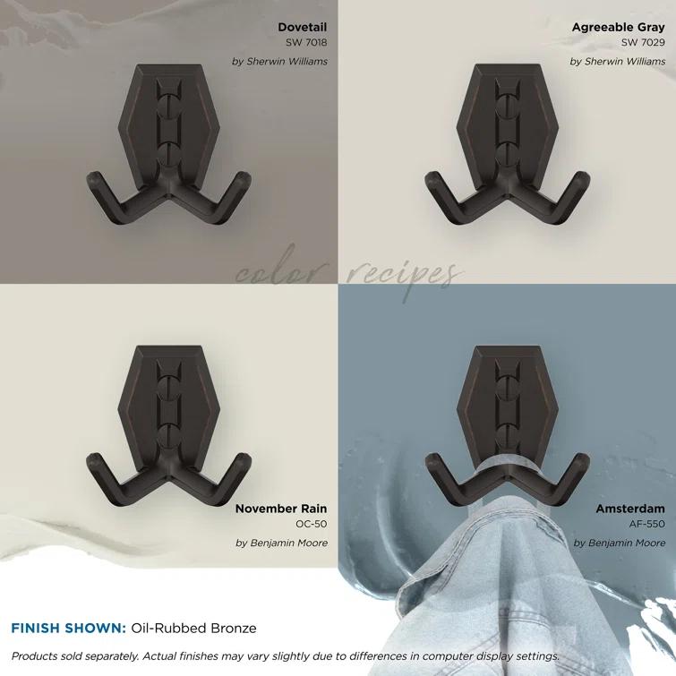 Benton Transitional Double Prong Decorative Wall Hook