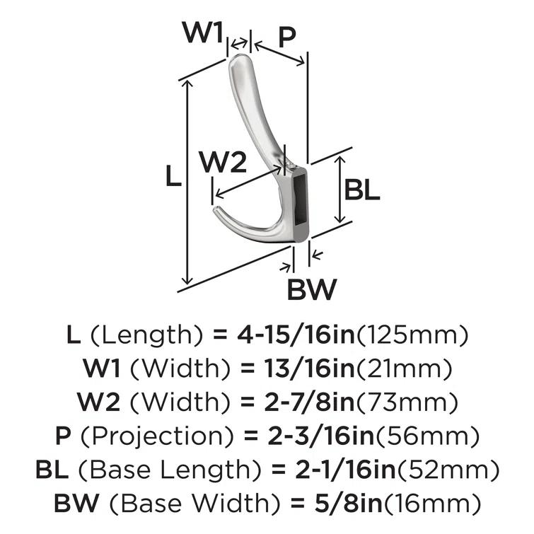 Finesse Transitional Triple Prong Decorative Wall Hook